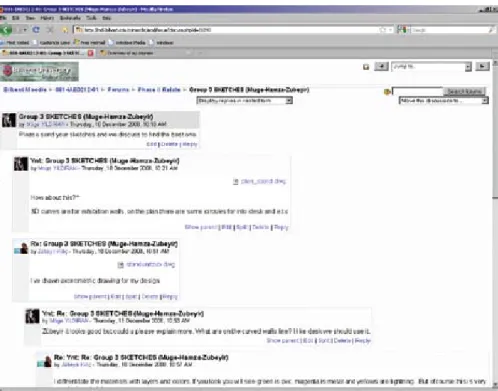 Figure 4. A close-up view from a discussion  forum showing how the visual material was  presented in integration with the text.