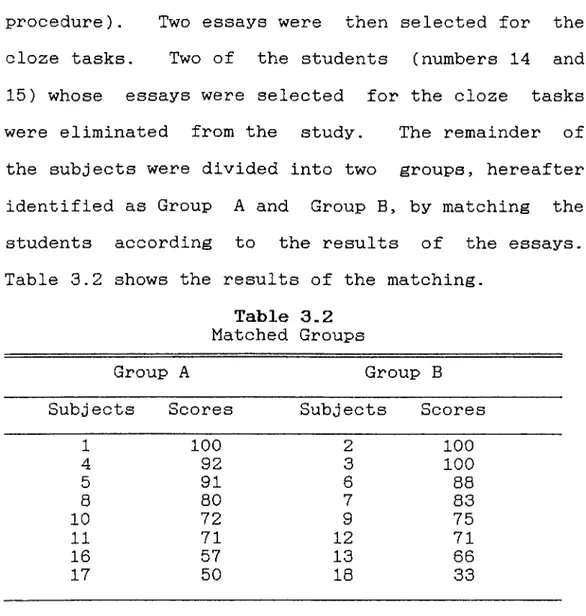 Table  3.2  shows  the  results  of the  matching.