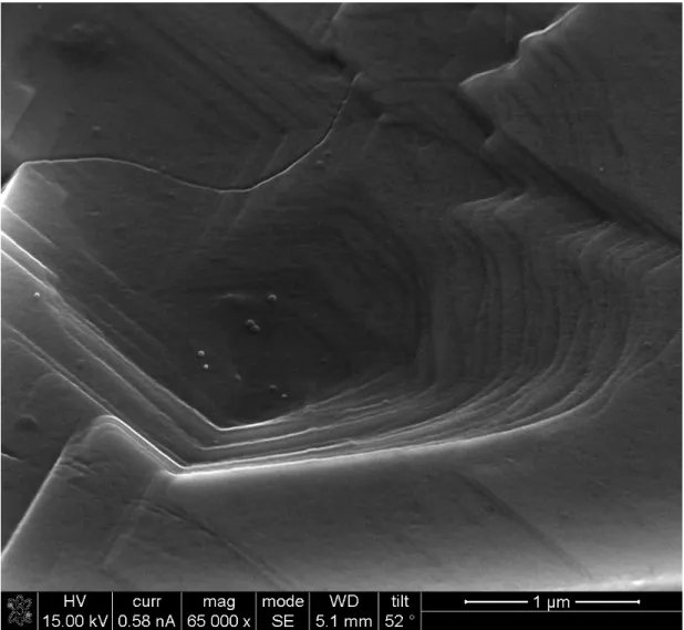 Figure 2.1: SEM micrograph showing the layered nature of the V 2 O 3 nanoplatelet.