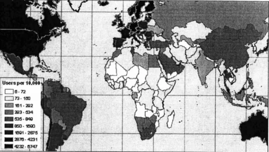 Figure 1. Distribution of the International Digital Divide, 2003. 