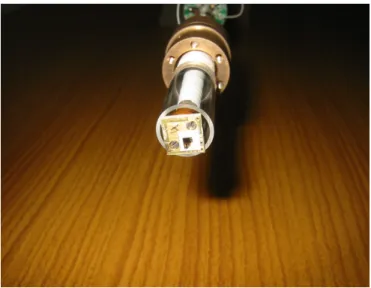 Figure 2.8: The Hall sensor mounted on the head.The quartz tube is also seen in the figure