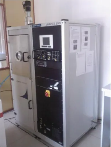 Figure 3.11 Photo of the Leybold Univex 350 E-beam evaporator in NANOTAM. 