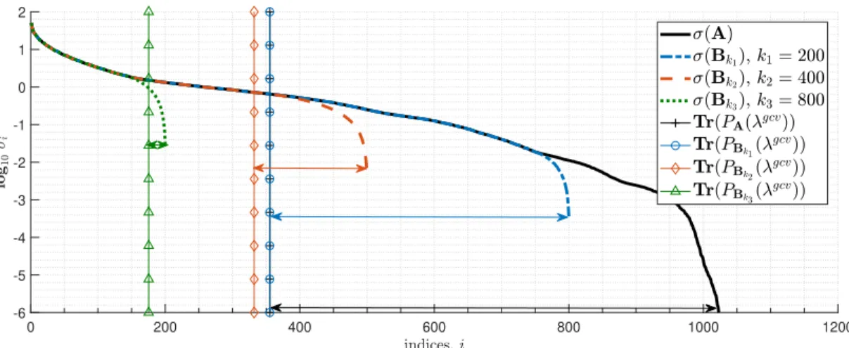 Figure 4.1: The main difference between the projected and the naive GCV functions: