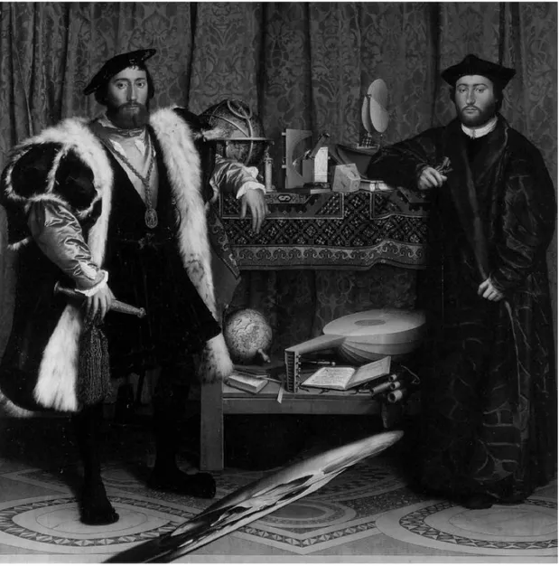Figure 4.   Holbein, Hans  The Ambassadors  1533  Oil on wood  207 x 209.5 cm  National Gallery, London    