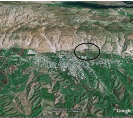 Figure 14: An aerial photo showing the location of Maipa (Silvan) (Comfort, 2008: 301) 