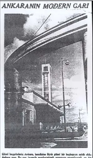 Figure 4.6 - Newspaper appearance of the new Train Station  (“Ankara’nın Modern Garı”, 1937, p