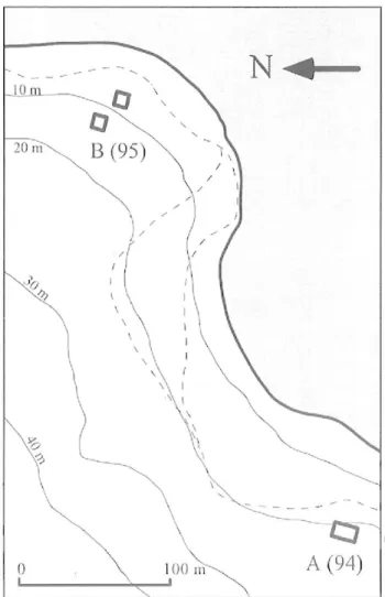 Fig. 1  :  Emplacement des zones A et B. 