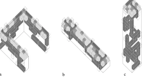 Fig. 10 G. Gasco G. Resta, Sofa as a contemporary compositional device to design  community housing blocks