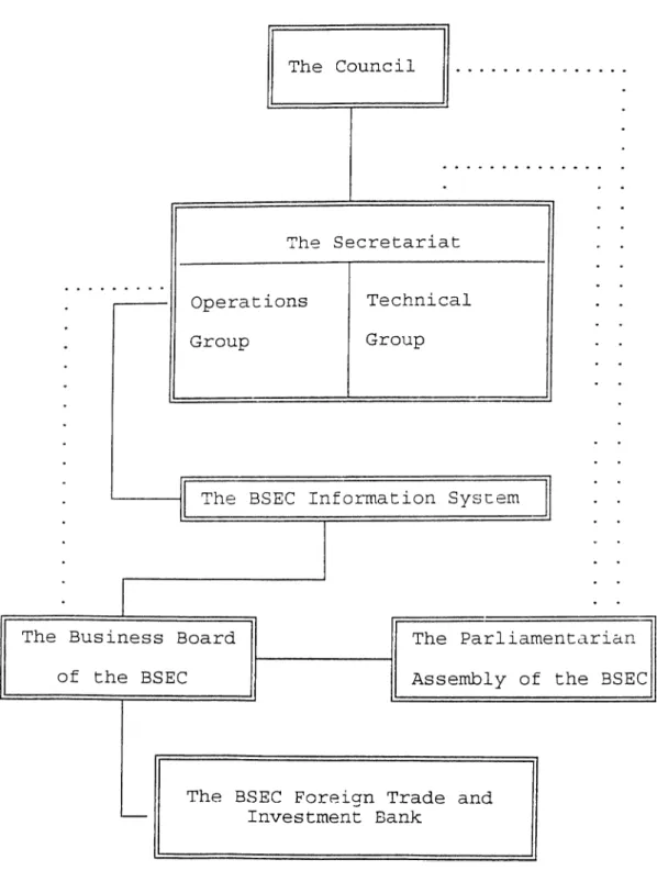 Figure  V.III  The  Relations Among  the BSEC  Institutions  in