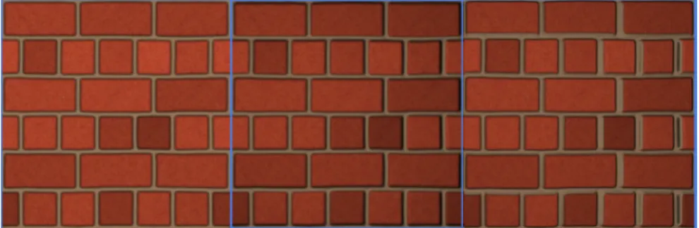 Figure 2.19: Left ro right: traditional texture mapping, normal mapping, parallax mapping.