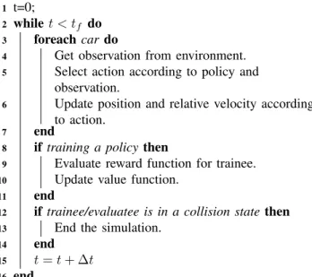 Figure 3 shows V (m) and Q(m, a) for the observation that all five vehicles are “far” and “moving away”