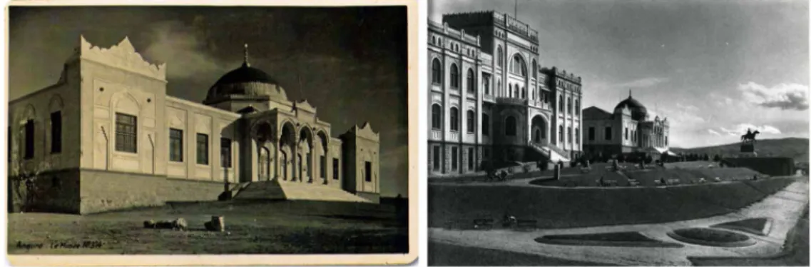 Figure 9. Left: postcard by Weinberg showing the Ethnography Museum (VEKAM Archive); right: photograph by Pfershcy, published in Fotog ˘ rafla Türkiye and later made into a postcard (VEKAM Archive).
