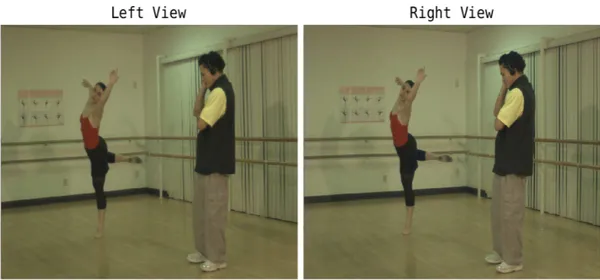 Figure 2.3: CSV - left and right view. (ballet sequence is used by the courtesy of Interactive Visual Media Group at Microsoft Research.)