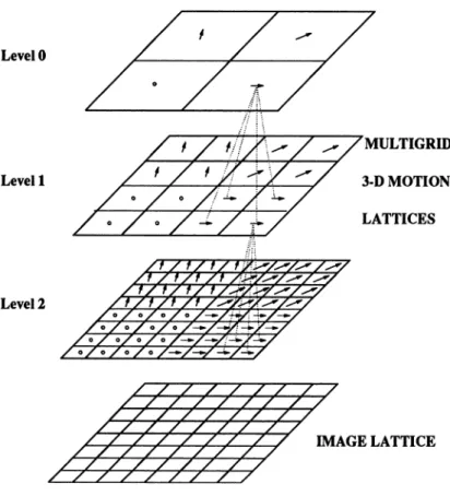 Figure  7  Different  grids  for  motion  vectors  in  "Hierarchical  Rigidity"  min- min-imization