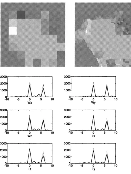 Figure  9  The  intensity  representation  of  w.  parameter  for  (a)  8x8  block  size  (coarsest  level)  and  (b)  Ixi  block  size  (finest  level)