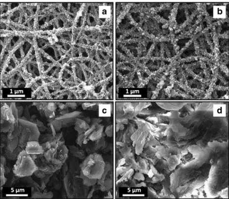 Fig. 5 Representative SEM images of (a) nylon 6,6/PBIBA and (b) nylon 6,6/4MWCNT/