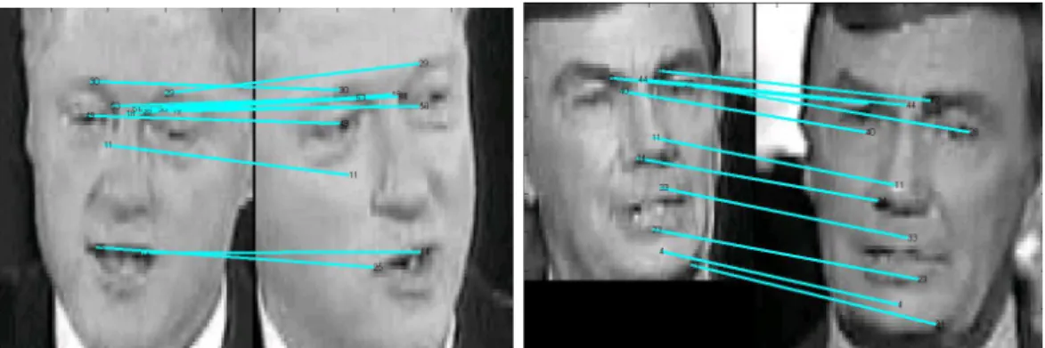 Figure 3.4: Sample matching points from news videos dataset after applying all the constraints