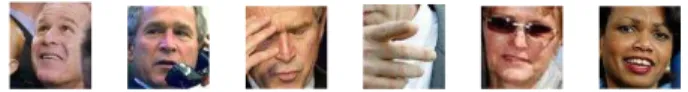 Figure 2. Sample faces that are associated with the name President George W. Bush.