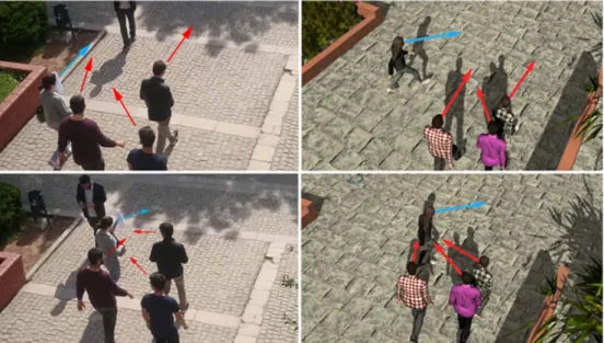 FIGURE 8 Effects of periphery. Left column: the real video, and right column: the simulation result