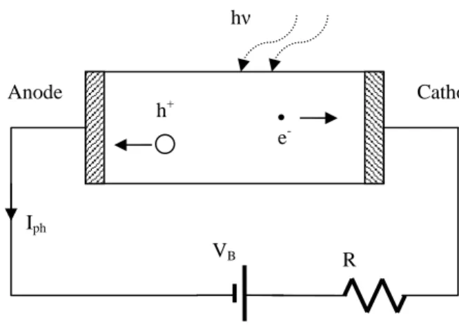 Figure 2.1: Schematic diagram of a simple photodiode operation. 