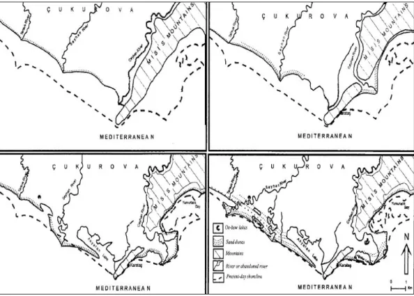 Figure 3: The evolution of the Ceyhan river (after Gürbüz, 1999: fig 2) 