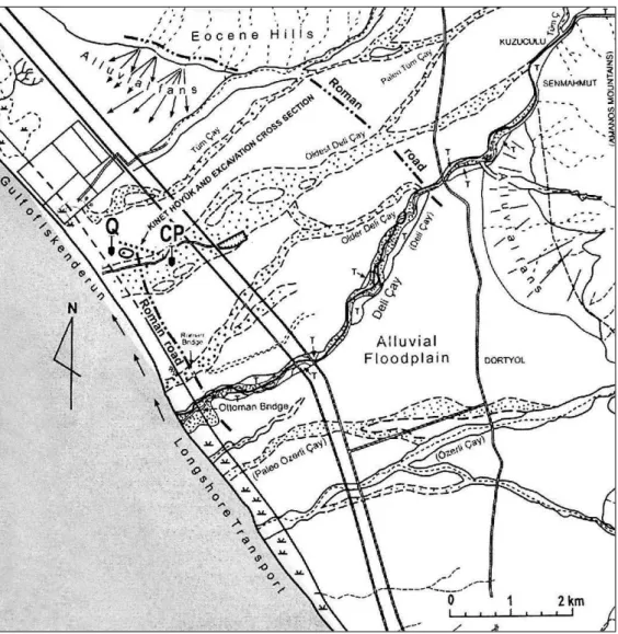 Figure 6: Geomorphologic map of the Kinet Höyük area, map showing the oldest             Deli river (after Ozaner, 1995: fig