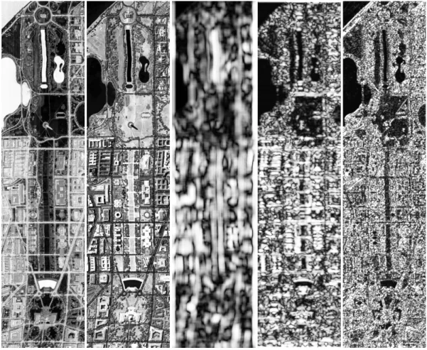 Figure 3.5: Pixel feature examples for the DC Mall data set. From left to right: