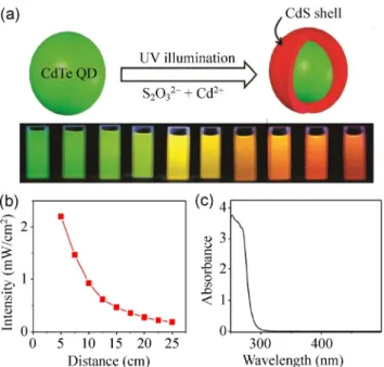 Figure 3  The TEM (top) and HRTEM (bottom) images of (a)  and (c) CdTe core QDs, (b) and (d) CdTe/CdS core/shell QDs