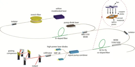 Fig.  1.  Schematic  of  the  experiment  setup  for  pulsed  operation.  WDM:  wavelength  division  multiplexer