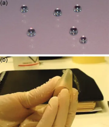 Figure 4. Measured index of refraction of Me35-a, Me35-b, and Me35-c aerogel thin ﬁlms as a function of wavelength at visible and near-infrared regions
