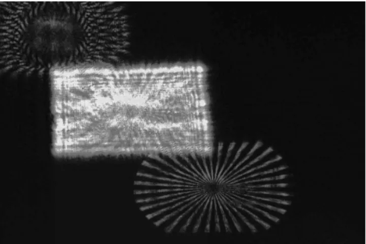 Fig. 15.16. Optically reconstructed image when the reference beam angle is less than optimal