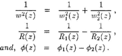 Figure  2.8:  Normalized  interference  power plotted  as  a function  of  a-nd  R.  For any  value  of R,  Wi  is  chosen  to  be  ^  and  W2  is  varied  from  ^   to  Wi
