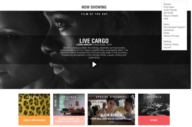 Figure 5: User Interface of MUBI 