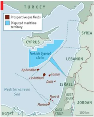 Figure 6 TRNC Claimed Disputed Territory  Source: South Front, 2019 