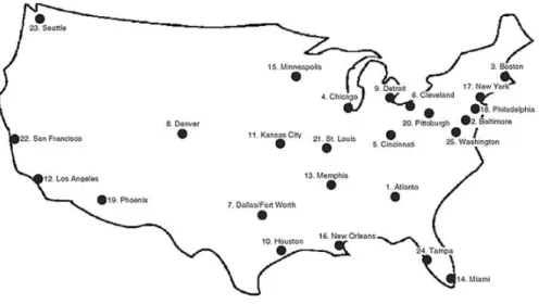 Figure 6.1: The locations of demand nodes in the CAB data set