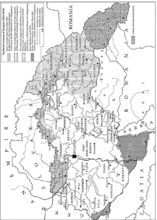 Figure 4: Hungarian territorial gains between 1938-1941 307