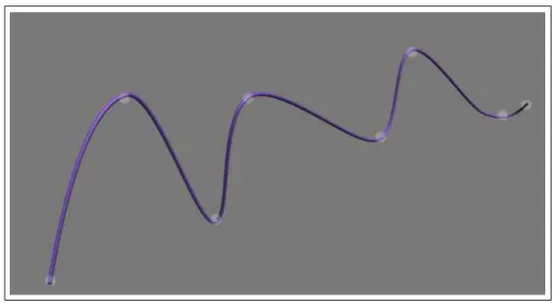 Figure 3.1: A cubic spline generated from eight control points