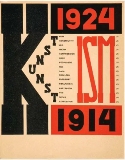 Figure 12. El Lissitzky. Book cover for The Isms of art. 1924. [Photo] Retrieved from: 