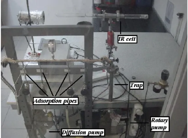 Figure 5: Vacuum/adsorption apparatus and IR cell.