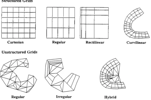 Figure  3.1.  Types  oí  grids  encountered  in  volume rendering.