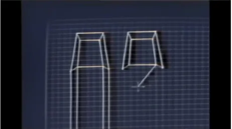 Fig. 3. The visual interface of CGI design for Star Wars by Larry Cuba (1977) from  Making of the Computer Graphics for Star Wars (Episode IV) [Video file]