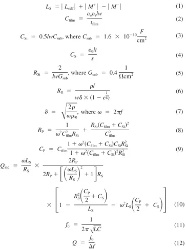 TABLE 1 List of Empirical Equations Used to Calculate Circuit Components from Design Parameters