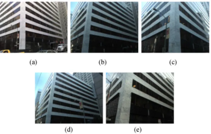 Fig. 12. Sample image set 2 of query and 4 best matching images considered in the position estimation shown in Fig