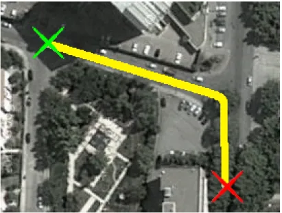 Figure 4.7: Google Earth image showing the path followed in car dataset1
