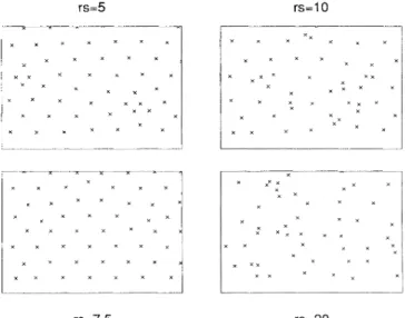 FIG. 1 The relaxed lattice position at different r, for samples with 56 particles under periodic boundary conditions.