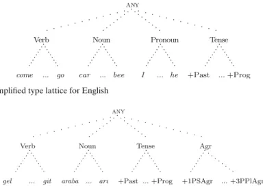 Fig. 3 A simplified type lattice for Turkish