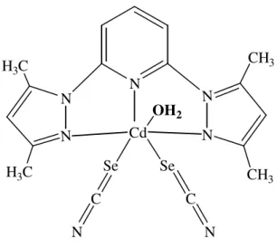 Şekil 3.2.1 [Cd(bdmpp)(SeCN) 2 (H 2 O)] kompleksinin kimyasal yapısı 