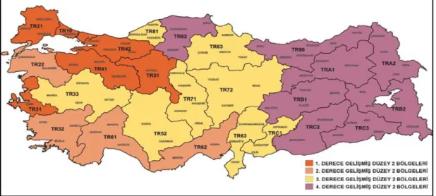 Çizelge 5. 2009 Teşvik Sistemi Yatırım Bölgelerinin Düzey 2 İBBS Bazında  Sınıflandırılması 