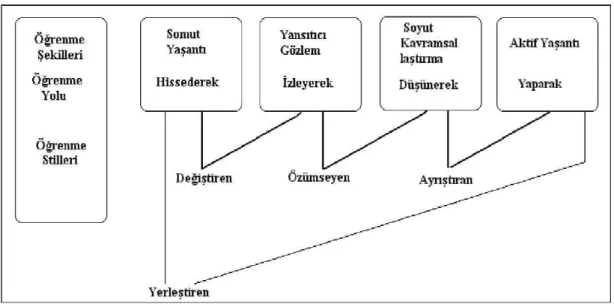 Şekil 1.2 Kolb’un Yaşantısal Öğrenme modeli 