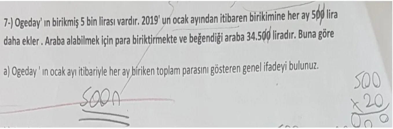 Şekil 4. 9:Öğrenci Ö24’ün 7. Sorunun a maddesine verdiği yanıt. 